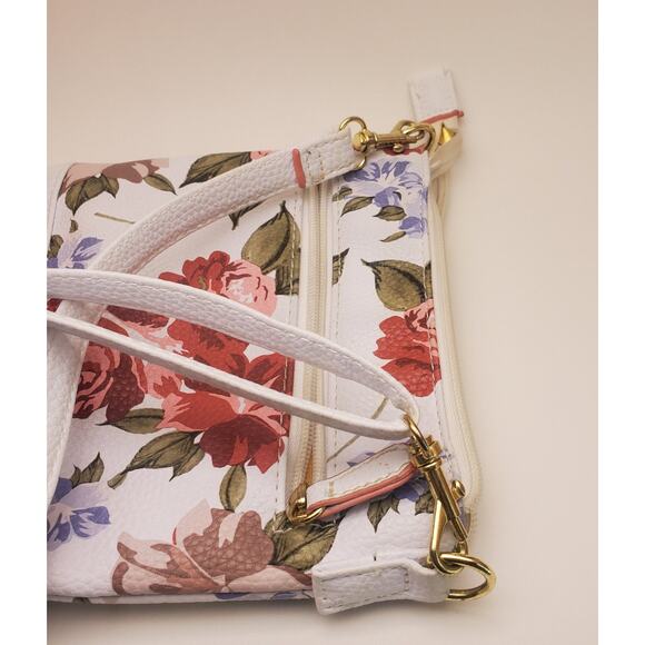 Floral pattern white stone mountain cross body purse bag spring light cute - Picture 11 of 11